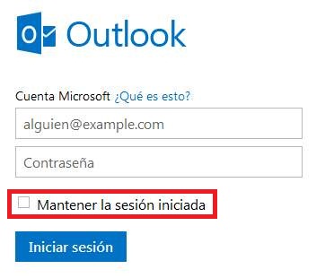 Cerrar la sesión automáticamente en Outlook.com