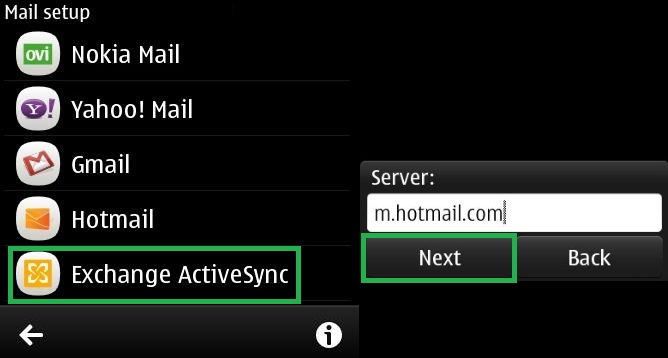 Configurar Outlook.com en Symbian