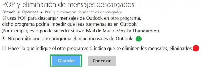 Eliminar mensajes de Outlook.com desde un cliente de correo electrónico