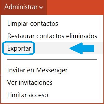 Exportar contactos en un archivo de tipo CSV