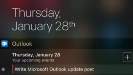 Outlook para iOS tiene un nuevo widget