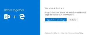 Utilizar Outlook.com sin publicidad en Edge